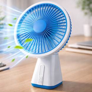 ZUVUZU Table Fan_Rechargeable Table Fan with LED Light High Speed Fan for Home Ultra High Speed 1400 m...