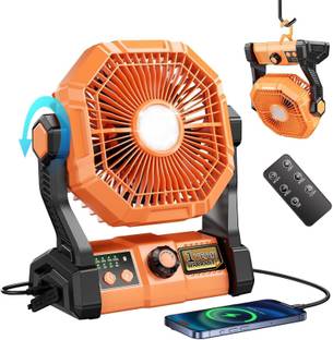 Tuarso 10000 Mah Rechargeable Portable Fan for Home with LED Emergency Light with 12 Months Warranty R...