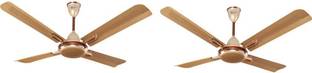 Orient Electric Quadro Ornamental 1200MM 4 blade Golden Chocolate premium ceiling fan (Pack of 2) with...