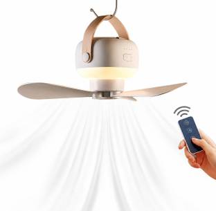 mPix Detachable Tripod Portable Fan with Type-C Fast Charging & LED Lamp BLDC Motor with Remote, Remot...