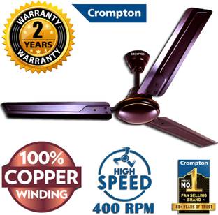 Crompton SUREBREEZE 400 RPM HS Plus Super Hi - Speed 100% COPPER MOTOR POWER SAVER 15 with 24 Months W...