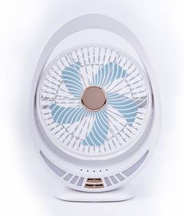 FANOX USB Table Fans Folding Rechargeable Fan LED Light And Multifunction USB Charging 3 Blade Table F...