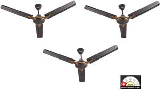 USHA Racer Chrome (1Star) 1200 mm Pack of 3 1 Star 1200 mm 3 Blade Ceiling Fan