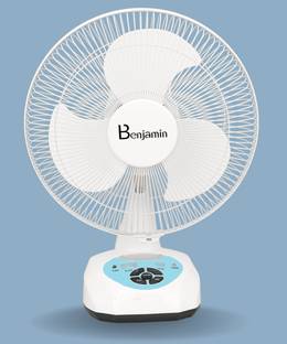 Benjamin BEN-5912 Lithium Battery Rechargeable 12Inch Table Fan with 1 Year Warranty Energy Saving 304...