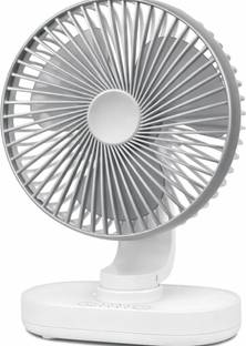 Woomzy Table Fan_Rechargeable Table Fan with LED Light High Speed Fan for Home Ultra High Speed 1400 m...