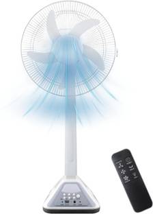 DRUMSTONE Built-in LED Long-Lasting Battery Rechargeable Pedestal Fan - 15 Years Warranty with 1 Year ...