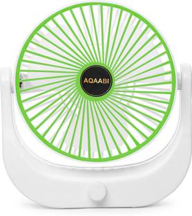 AQAABI Rechargeable Charging Fan with 5000 mAh Battery Auto Cut Charging desk fan 70 mm 3 Blade Table ...