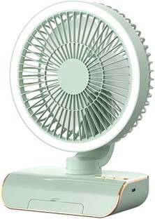 Keekos Personal Mini Fan Cooler with LED Light,3 Speeds Portable Table Fan Cooler 180 with 1 Year Warranty Ultra High Speed 3 mm Table Fan