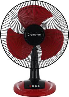 Crompton TF HISPEED GALE CLASSIC 16" Black Red 400 mm 3 Blade Table Fan