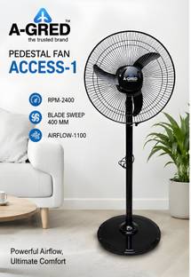 agred ACCESS with 12 Months Warranty High Air Delivery, Anti Dust, Ultra High Speed 400 mm Pedestal Fa...