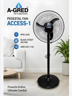 agred ACCESS with 12 Months Warranty High Air Delivery, Anti Dust, Ultra High Speed 400 mm Pedestal Fa...