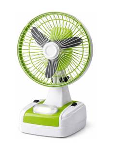 CELL Mini 8-Inch Rechargeable Table Fan with LED Lamp 400 mm Ultra High Speed Table Anti Rust, Energy ...