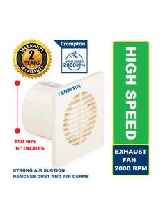Crompton Axial Air Super Quiet HIGH SPEED 2000 RPM 100% COPPER High Performance4 with 24 Months Warran...