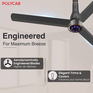 Polycab Wizzy Prime100% CopperLED Indicator Higher Air Delivery with 3 Year Warranty BLDC Motor with R...