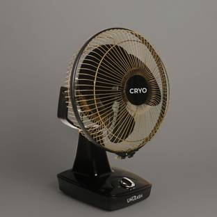 unleash CRYO 9 INCH HIGH SPEED METAL JAALI FAN TABLE FAN FOR HOME, OFFICE with 1 Year Warranty Energy ...
