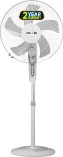 iBELL CHROME10WHITE Pedestal Stand Fan, 5 Leaf, Premium Cooling Fan with 2 Hr Timer, with 2 Year Warra...