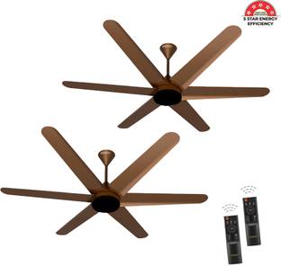 oceco Hexo Brown Metallic 1200mm Combo with 3 Year Warranty BLDC Motor with Remote 1200 mm Ceiling Fan