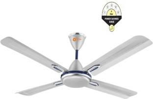 Orient Electric Quadro Ornamental 1200MM 4 blade Silver Blue premium ceiling fan (Pack of 2) with 1 Ye...
