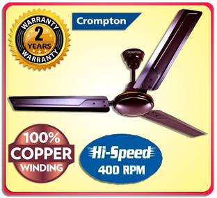 Crompton SUREBREEZE 400 RPM HS Plus Super HIGH SPEED 100% COPPER MOTOR LONGER LIFE55 with 24 Months Wa...