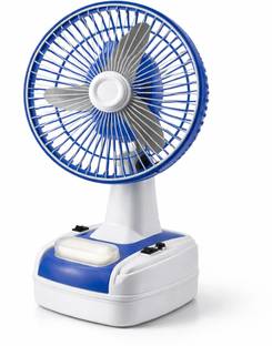CELL Mini 8-Inch Rechargeable Table Fan with LED Lamp 400 mm Ultra High Speed Table Anti Rust, Energy ...