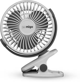 Impex Rechargeable Clip Fan with 4" Sweep, BLDC Motor, 2800 RPM, 2000mAh, 3 Speed CF4 USB Fan