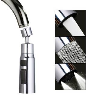 Robustt 360° Rotating Tap Extension for Kitchen Sink | 3 Flow Mode with Button Control Faucet Nozzle