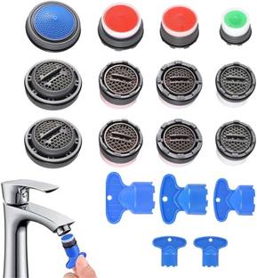 Verilux 12PCS Cache Aerator, 5 Sizes Faucet Aerator Key Removal Wrench, Replacement Faucet Set