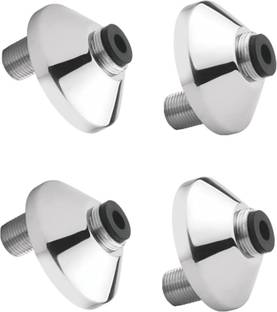 Exootica 4Pcs Wall Mixer Legs with Flange Set with Chrome Finish Faucet Mount