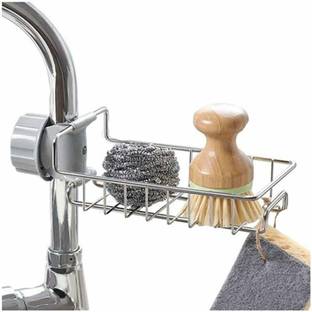 varahry Stainless Steel Sink Caddy Organizer,Tap Organiser Clip Storage Rack Practical Home Kitchen Faucet Shelf Snap-on Faucet Rack Drain Rack with Towel Holder for Soap, Sponges Model Name Stainless Steel Sink Caddy Organizer,Tap Organiser Clip Storage Rack Practical Home Kitchen Faucet Shelf Snap-on Faucet Rack Drain Rack with Towel Holder for Soap, Sponges Color Grey Material Steel, Stainless Steel Suitable For Bathroom Body & Design Features Number of Shelves 1 Mount Mechanism Stick On, Suction Cup Additional Features Rust Proof Yes Stainless Steel Wall Shelf