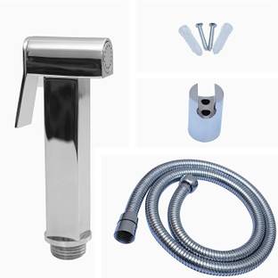 PESCA D-Square Chrome Brass Health Faucet for Bathroom / Jet Spray for Toilet Shower Faucet Set