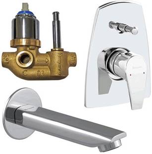 Parryware Edge Concealed diverter Body With upper Trim with Plain wall spout 086 Faucet Set