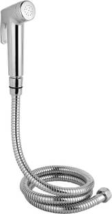 Hindware Brisk Health Faucet, 1.25M Long Stainless Steel Flexible Tube and ABS Wall Hook Faucet Set