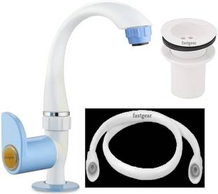 Senkiddpro by Senkiddpro 360 Degree Moving,PTMT Swan Neck tap & 24inch Connection Pipe & Waste Jali Faucet Set