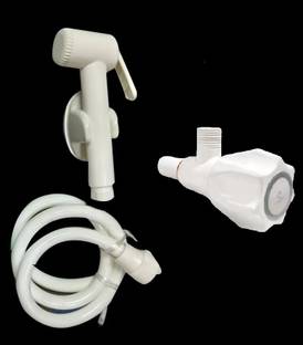 fastgear by Fastgear ABS Toilet Sheet Health Faucet/Jet Spray with pipe,Hook& Angle Wall for Bathroom Faucet Set