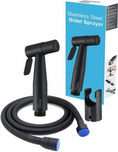 Fossa Health Faucet With Grade Flexible Hose Pipe & Wall Hook, Health Faucet Black Faucet Set