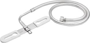 RUHE 304 Grade Stainless Steel Toilet Bidet Or Jet Hands-free Spray Flat Nozzle 1 Meter Heavy PVC Hose Faucet Set