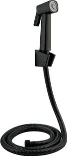 Spazio Onyx Health Faucet Set Black/Faucet Set With 1 Mtr SS-304 Tube & Wall Hook Black Health  Faucet