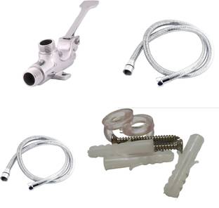 SUPERNAL Premium brass foot operated tap Handsfree, 2 flexible connection pipes Faucet Set