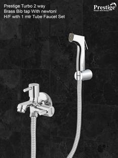 Prestige Turbo 2 way Brass Bib tap With newtonl H/F with 1 mtr Tube Faucet Set