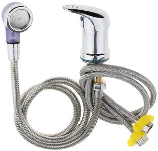 Leafend Chrome Faucet handle with Spray / Hot & Cold Water Mixer for salon Shampoo chair Faucet Set