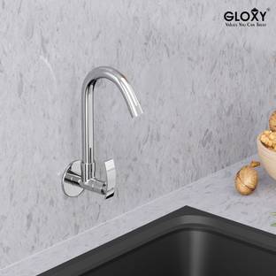 GLOXY by GLOXY Deck Mounted Brass Kitchen Sink Mixer Tap with Swivel Spout and Connection Faucet Set