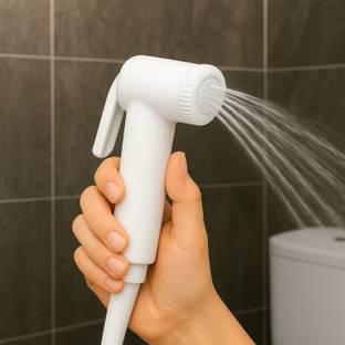 HOMEMATES Matte White Health Faucet with Wall Mount ABS Trigger Spray, 150mm jet Sprayer Health  Fauce...