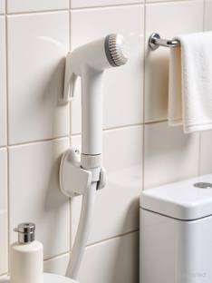 Plantex ABS Health Faucet with 1 Meter Shower Hose Pipe & Wall Hook/Jet Spray for Toilet Faucet Set