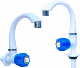 aerowell PVC SInk and Swan tap Kitchen Mixer Blue Faucet for Kitchen/Bathroom Wash Basins Faucet Set