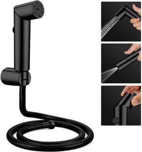 Spazio SmartBuy ABS Health Faucet With SS-304 Grade 1 Meter Flexible Black Tube Faucet Set