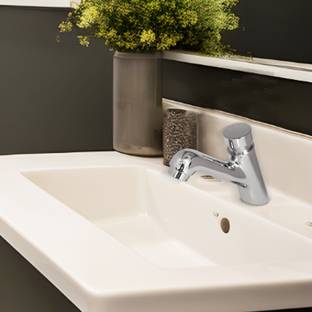 D&B BATHWARE Brass Auto-Close Function Tap Push Button Pillar Cock Faucet Set