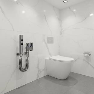 Grey Bidet Sprayer Combo Kit with 2-Outlet Valve & Brass Spray Gun नल