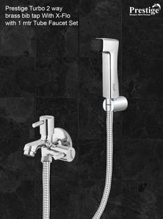 Prestige Turbo 2 way brass bib tap With X-Flo with 1 mtr Tube Faucet Set