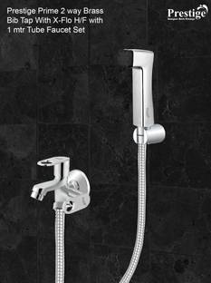 Prestige Prime 2 way Brass Bib Tap With X-Flo H/F with 1 mtr Tube Faucet Set