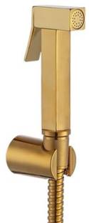 ZAP CS Gold Plated Brass Health Faucet, Stand & Hose Pipe/Jet Spray for Toilets Faucet Set